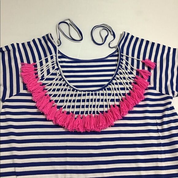 Philosophy Salavina Stripe Fringe Embellish Dress - Picture 8 of 16